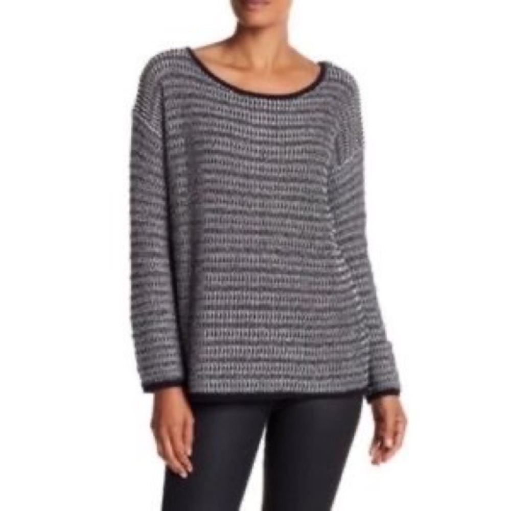 Soft JOIE Cayla Black and White Striped Sweater